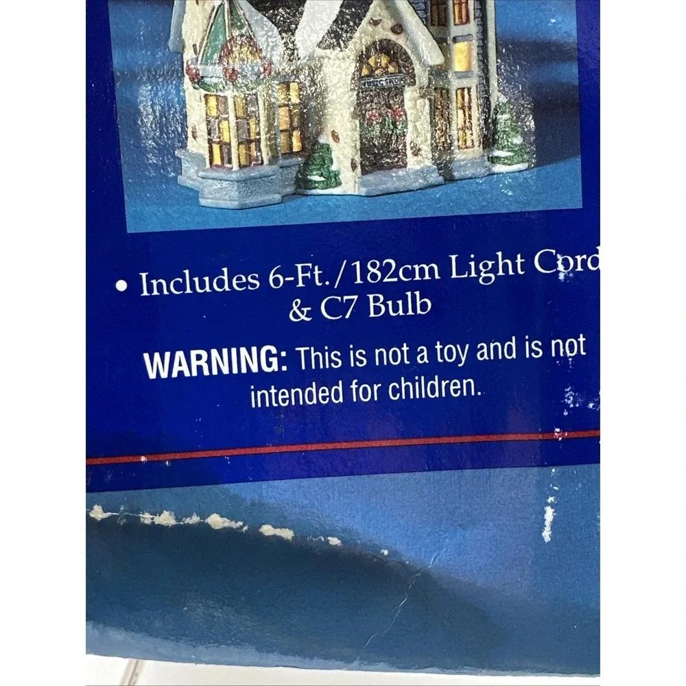 Music Shop Holiday Time Vintage Village Collectible Dickens England Lighted  EVC